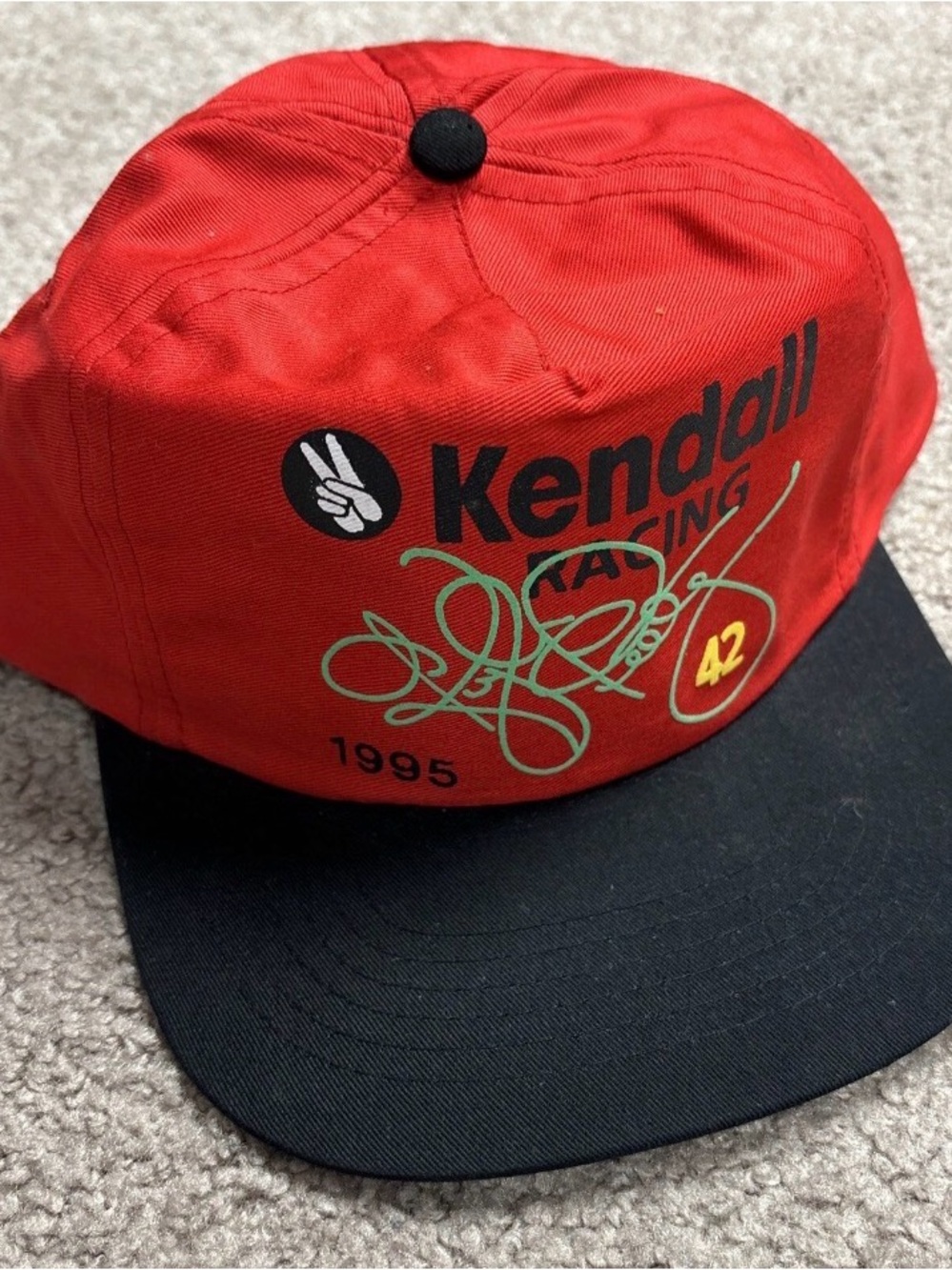 Unk Kendall Racing Red and Black Snapback Hat